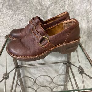 BOC Burnett Leather Clog shoe Women's Size 9 Brown Slip On